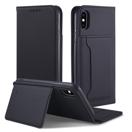 

For iPhone XS Max Strong Magnetism Shockproof Horizontal Flip Liquid Feel Leather Case with Holder & Card Slots & Wallet(Black)