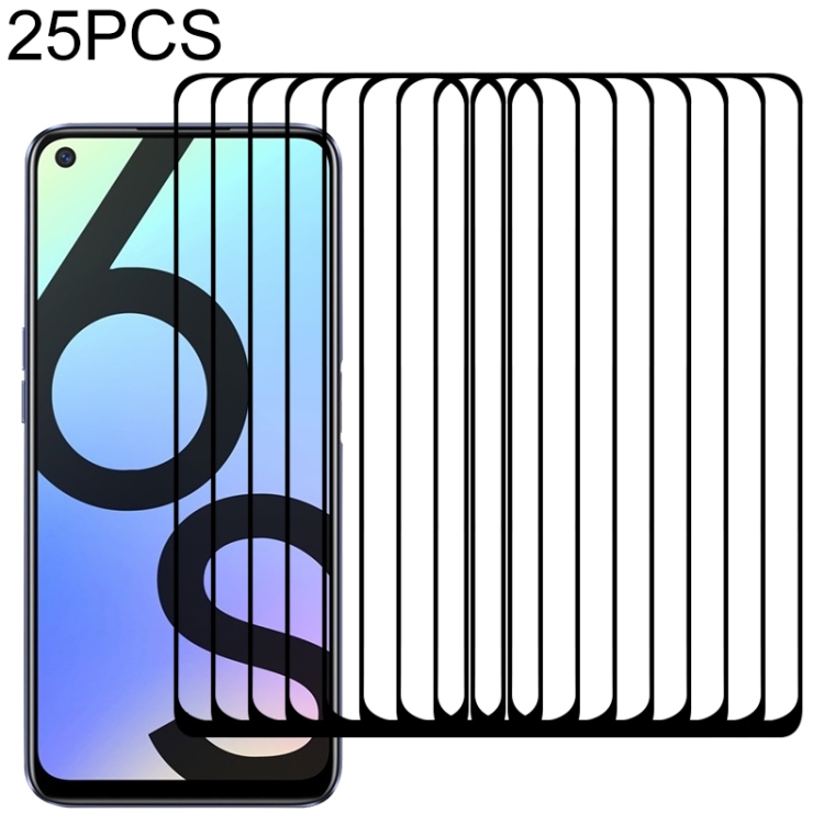 

For OPPO Realme 6S 25 PCS Full Glue Full Screen Tempered Glass Film