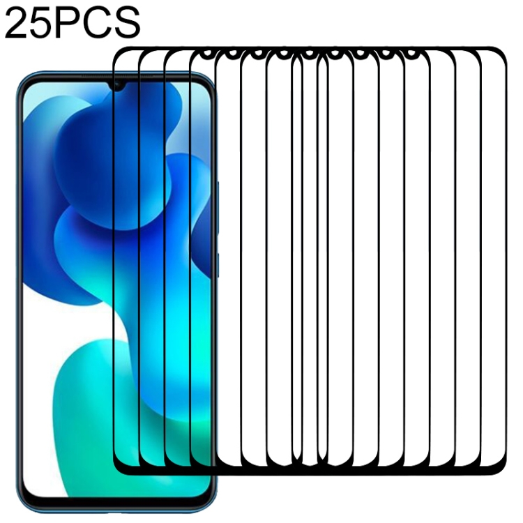 

For Xiaomi Mi 10 Youth 5G 25 PCS Full Glue Full Screen Tempered Glass Film
