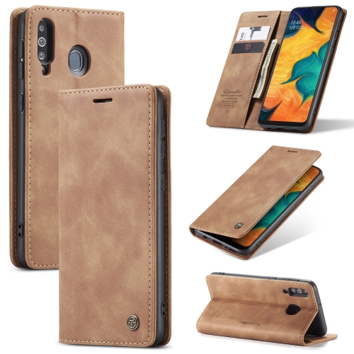 

For Samsung Galaxy A40s / M30 CaseMe-013 Multifunctional Retro Frosted Horizontal Flip Leather Case with Card Slot & Holder & Wallet(Brown)