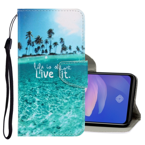 

For Vivo Y11 (2019) 3D Colored Drawing Horizontal Flip PU Leather Case with Holder & Card Slots & Wallet(Coconut Tree)