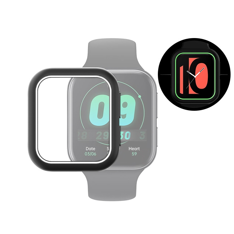 

For OPPO Watch 41mm Smart Watch TPU Protective Case, Color:Black+White Luminous Green