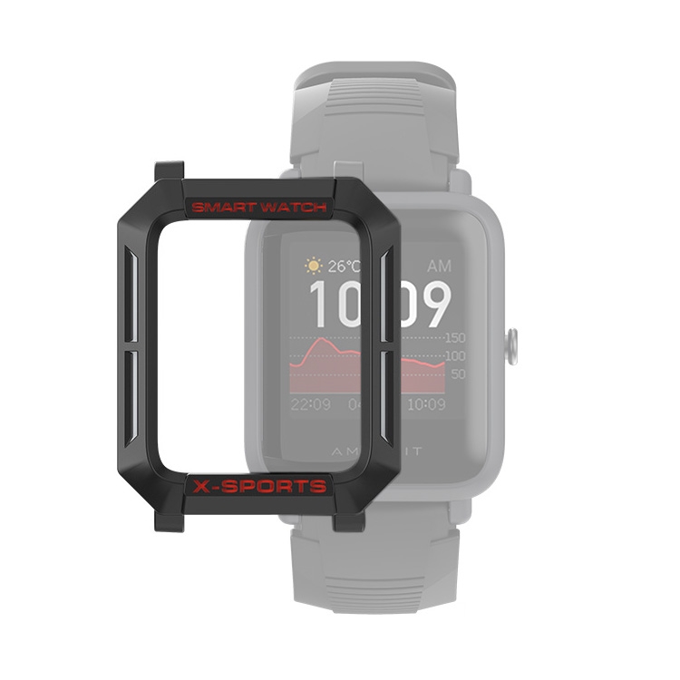 

For Huami Amazfit Bip Lite Version 1S / Bip S Smart Watch TPU Protective Case, Color:Black+Grey Red