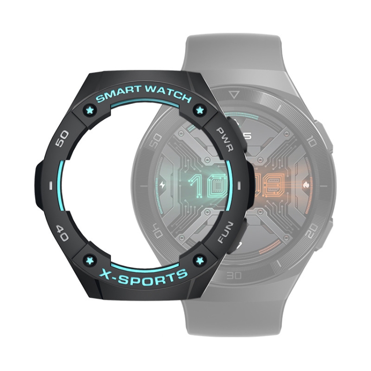 

For Huawei Watch GT2e Smart Watch TPU Protective Case, Color:Black+Blue Grey