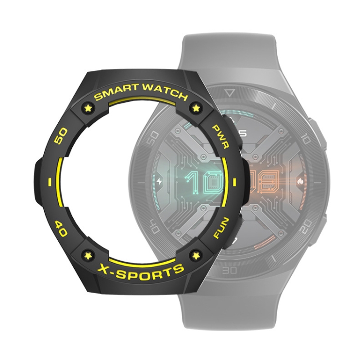 

For Huawei Watch GT2e Smart Watch TPU Protective Case, Color:Black+Yellow