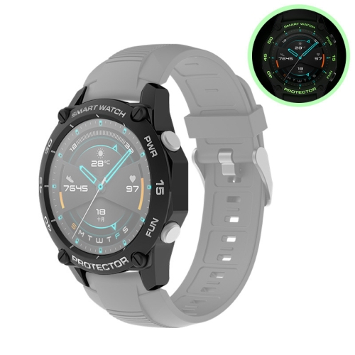 

For Huawei Watch GT2 46mm Smart Watch TPU Protective Case, Color:Black+White Luminous Green