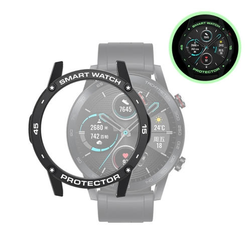 

For Huawei Honor Magic 2 46mm Smart Watch TPU Protective Case, Color:Black+White Luminous Green