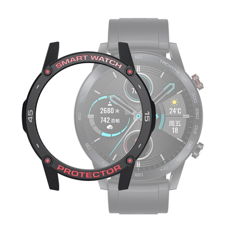 

For Huawei Honor Magic 2 46mm Smart Watch TPU Protective Case, Color:Black+Red Grey