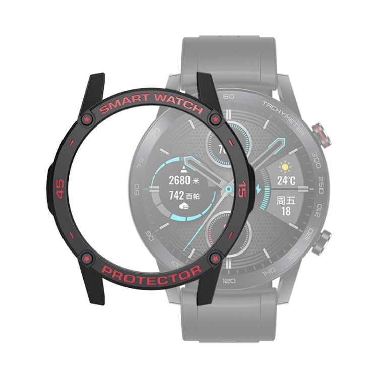 

For Huawei Honor Magic 2 46mm Smart Watch TPU Protective Case, Color:Black+Red