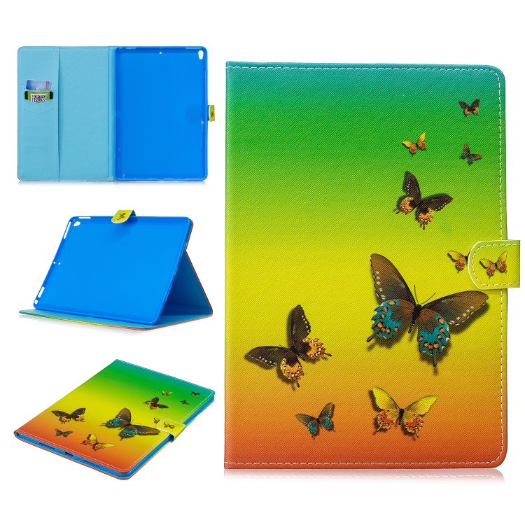 

For iPad Pro 10.5 Stitching Horizontal Flip Leather Case with Holder & Card Slots & Sleep / Wake-up Function(Rainbow Butterfly)