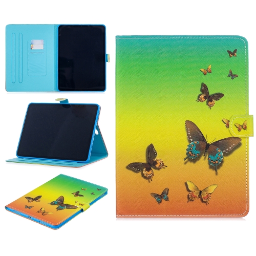 

For iPad Pro 11 inch Stitching Horizontal Flip Leather Case with Holder & Card Slots & Sleep / Wake-up Function(Rainbow Butterfly)