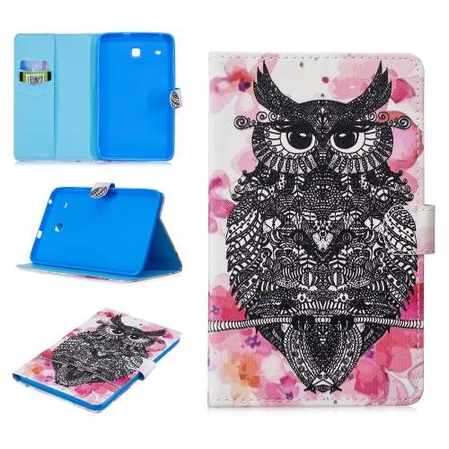 

For Samsung Galaxy Tab E 8.0 T375 Stitching Horizontal Flip Leather Case with Holder & Card Slots (Owl)