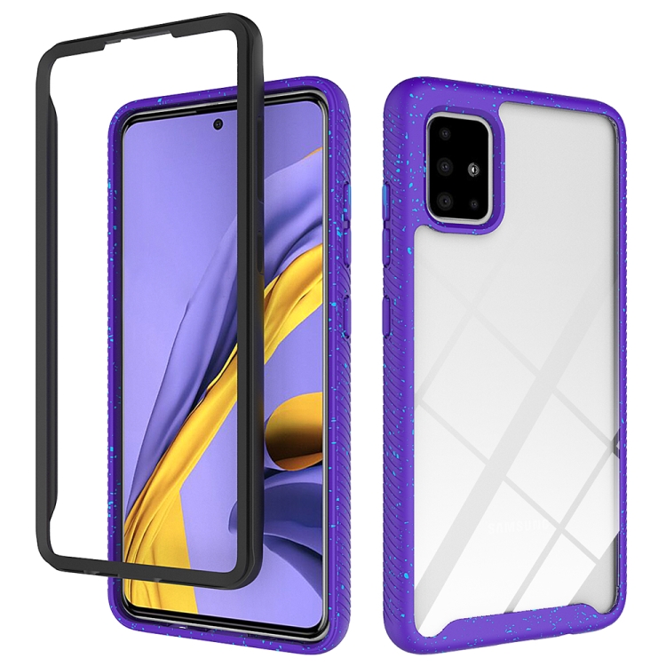 

For Samsung Galaxy A51 Shockproof Starry Sky PC + TPU Protective Case(Purple)