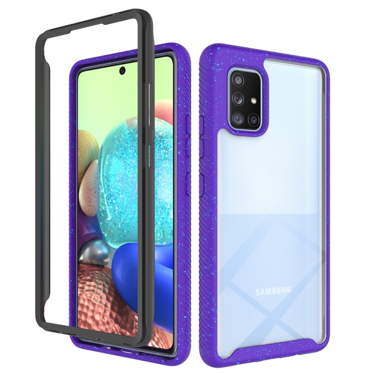 

For Samsung Galaxy A71 5G Shockproof Starry Sky PC + TPU Protective Case(Purple)