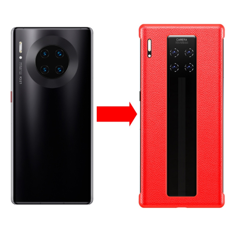 

For Huawei Mate 30 Pro Genuine Leather Shockproof Protective Case(Red)