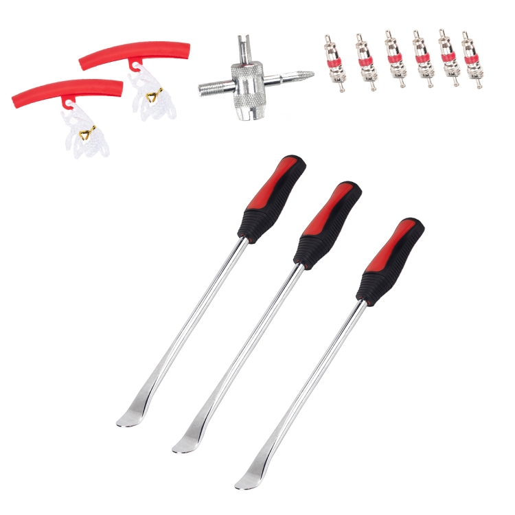 

12 in 1 Car / Motorcycle Tire Repair Tool Spoon Tire Spoons Lever Tire Changing Tools with Red Tyre Protector