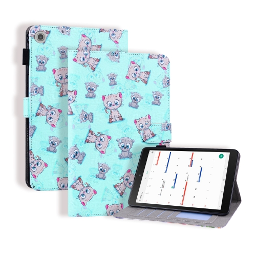 

For Samsung Galaxy Tab A10.1 (2019) T510 Colored Drawing Stitching Horizontal Flip Leather Case with Holder & Card Slots(Cartoon Bear)
