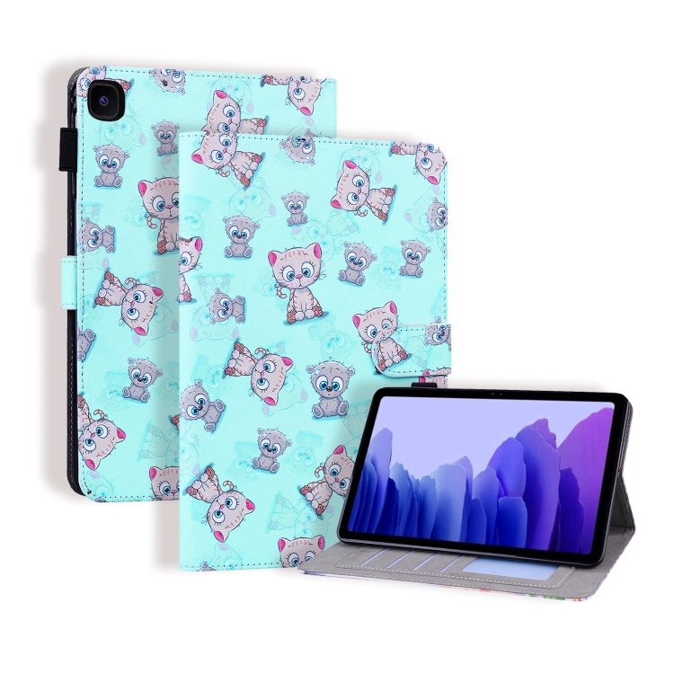 

For Samsung Galaxy Tab A7 10.4 (2020) T505 Colored Drawing Stitching Horizontal Flip Leather Case with Holder & Card Slots(Cartoon Bear)