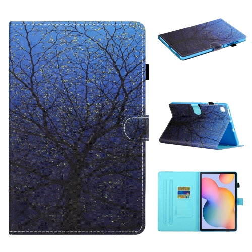

For Samsung Galaxy Tab S6 Lite P610/P615 Colored Drawing Stitching Horizontal Flip Leather Case with Holder & Card Slots & Sleep / Wake-up Function(Tree)