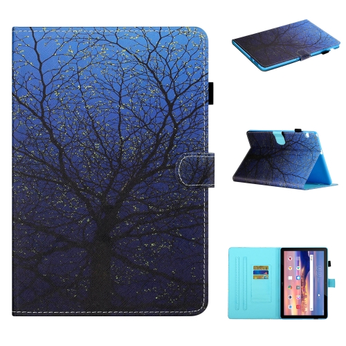 

For Huawei MediaPad T5 Colored Drawing Stitching Horizontal Flip Leather Case with Holder & Card Slots & Sleep / Wake-up Function(Tree)