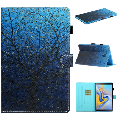 

For Samsung Galaxy Tab A 10.5 T590 / T595 Colored Drawing Stitching Horizontal Flip Leather Case with Holder & Card Slots & Sleep / Wake-up Function(Tree)
