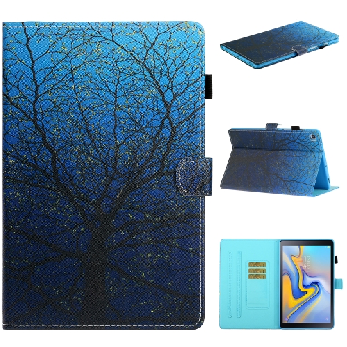 

For Samsung Galaxy Tab S5e（2019）SM-T720/T725 Colored Drawing Stitching Horizontal Flip Leather Case with Holder & Card Slots & Sleep / Wake-up Function(Tree)