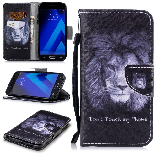 

For Samsung Galaxy A5 (2017) Colored Drawing Pattern Horizontal Flip TPU + PU Leather Case with Holder & Card Slots & Wallet & Lanyard(Lion)