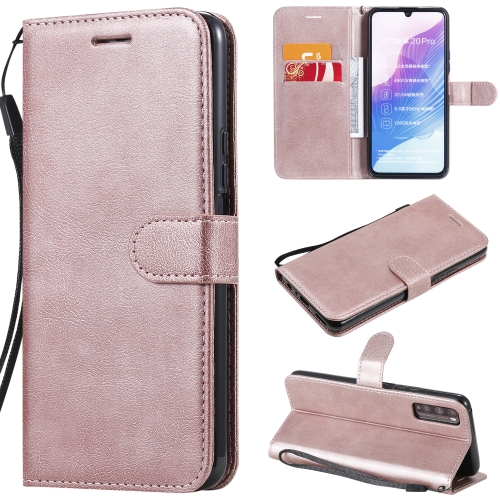 

For Huawei Enjoy Z Solid Color Horizontal Flip Protective Leather Case with Holder & Card Slots & Wallet & Photo Frame & Lanyard(Rose Gold)