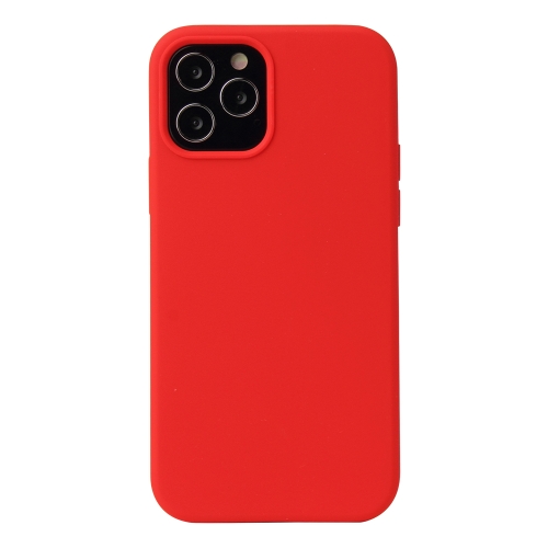 Sunsky For Iphone 12 Pro Max Solid Color Liquid Silicone Shockproof Protective Case Country Red