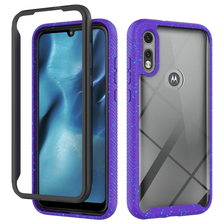 

For Motorola Moto E7 Shockproof Starry Sky PC + TPU Protective Case(Purple)