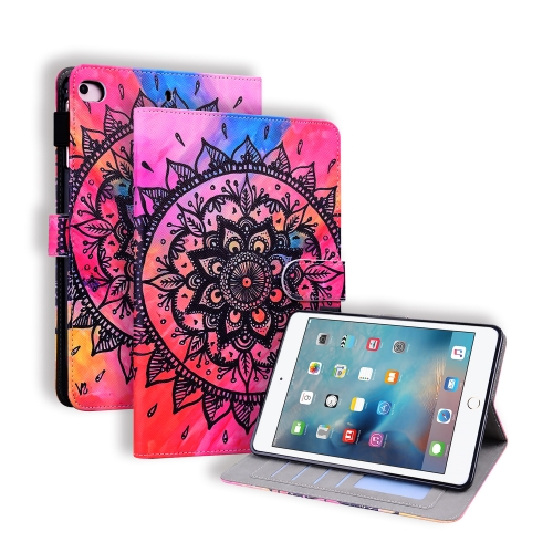 

For iPad mini (2019) Horizontal Flip Leather Case, with Card Slots & Holder & Photo Frame(Datura Flowers)