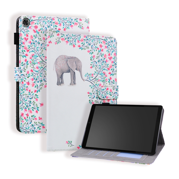 

For Lenovo Tab M8 Horizontal Flip Leather Case, with Card Slots & Holder & Photo Frame(Elephant Flower)