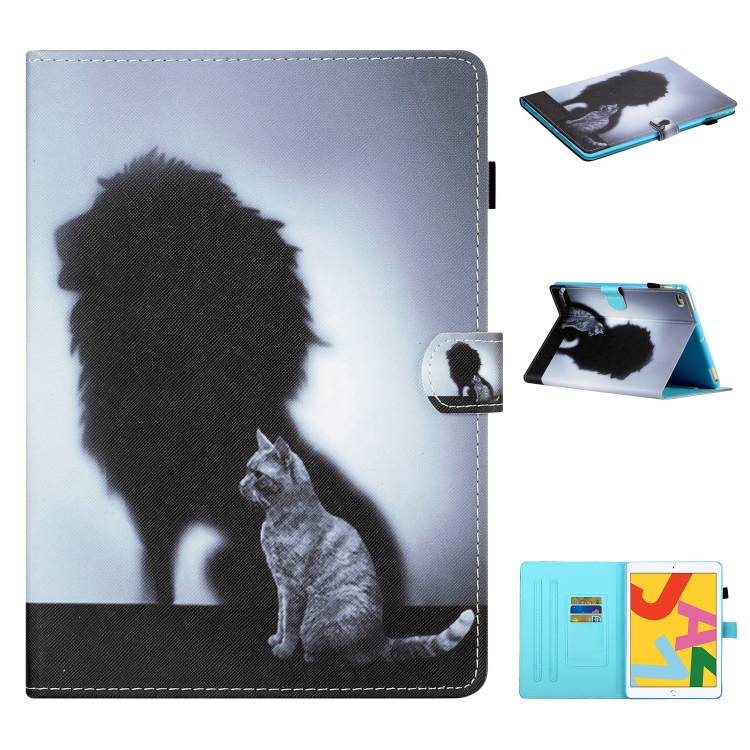 

For iPad 9.7 (2017/2018) & Air 2 & Air Colored Drawing Stitching Horizontal Flip Leather Case with Holder & Card Slots & Sleep / Wake-up Function(Back View)