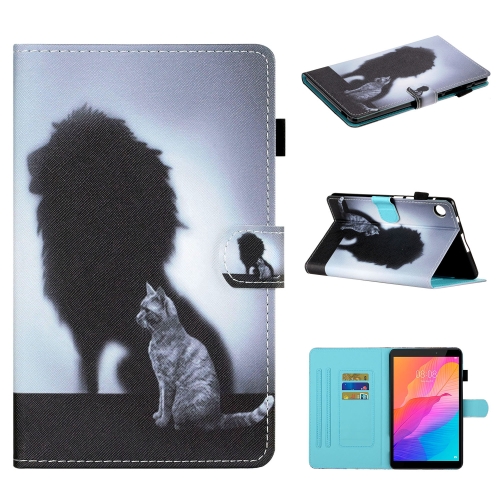 

For Huawei MatePad T8 Colored Drawing Stitching Horizontal Flip Leather Case with Holder & Card Slots(Back View)