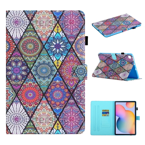

For Samsung Galaxy Tab S6 Lite P610/P615 Colored Drawing Stitching Horizontal Flip Leather Case with Holder & Card Slots & Sleep / Wake-up Function(Totem)