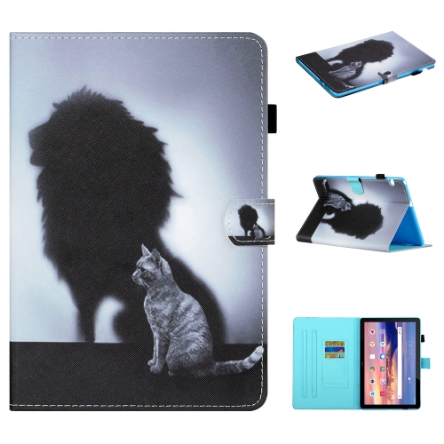 

For Huawei MediaPad T5 Colored Drawing Stitching Horizontal Flip Leather Case with Holder & Card Slots(Back View)