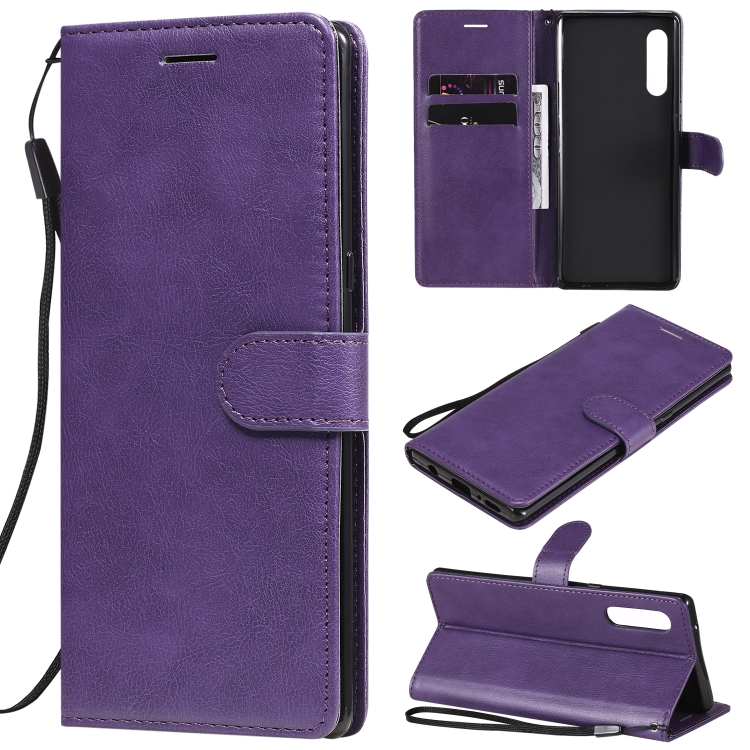 

For LG G9 Solid Color Horizontal Flip Protective Leather Case with Holder & Card Slots & Wallet & Photo Frame & Lanyard(Purple)