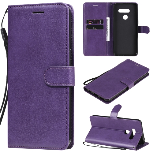 

For LG K50S Solid Color Horizontal Flip Protective Leather Case with Holder & Card Slots & Wallet & Photo Frame & Lanyard(Purple)