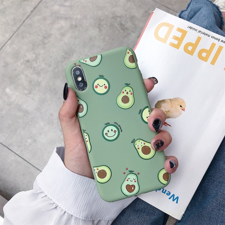 

For iPhone XS Max Cartoon Pattern Frosted TPU Protective Case(Avocados)
