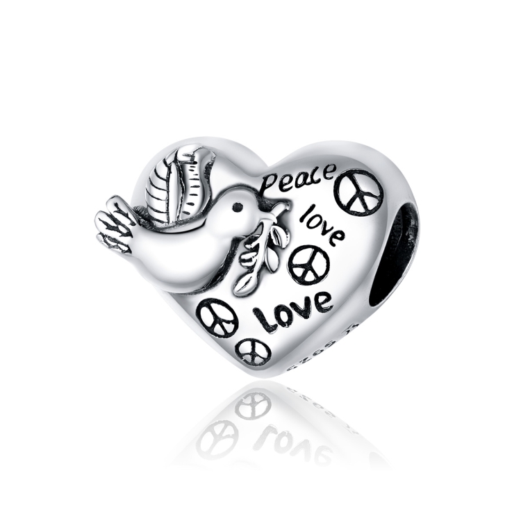

S925 Sterling Silver Peace Dove Beads DIY Bracelet Necklace Accessories