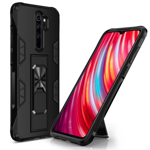 

For Xiaomi Redmi Note 8 Pro Soldier Armor Shockproof TPU + PC Magnetic Protective Case with Holder(Black)