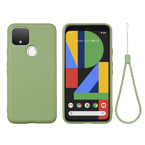 

For Google Pixel 4a 5G Pure Color Liquid Silicone Shockproof Full Coverage Case(Green)