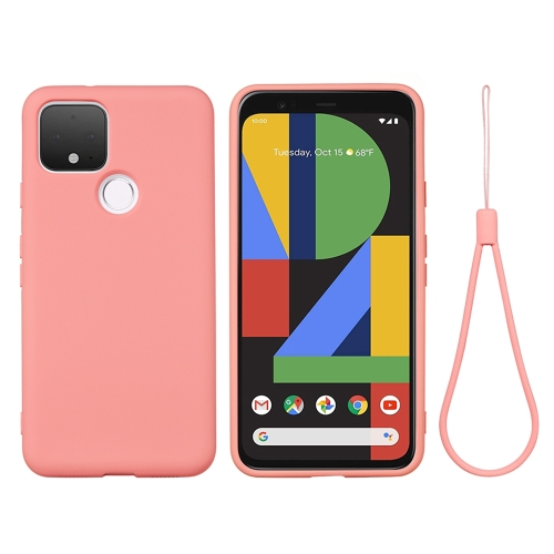 

For Google Pixel 4a 5G Pure Color Liquid Silicone Shockproof Full Coverage Case(Pink)