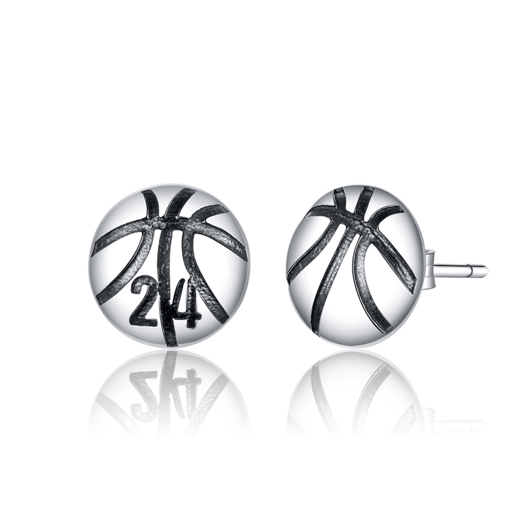 

S925 Sterling Silver Simple Basketball Women Earrings Jewelry