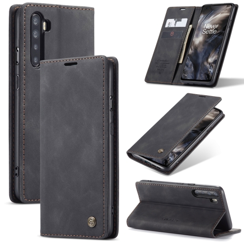 

For OnePlus Nord CaseMe-013 Multifunctional Retro Frosted Horizontal Flip Leather Case with Card Slot & Holder & Wallet(Black)