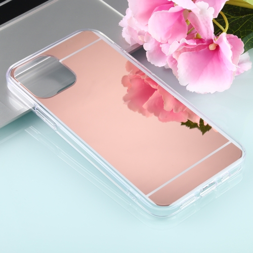 

For iPhone 12 / 12 Pro TPU + Acrylic Luxury Plating Mirror Phone Case Cover(Rose Gold)