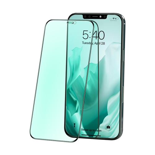 

For iPhone 12 Pro Max JOYROOM JR-PF600 Knight Series 9H 2.5D Full Screen Eye Protection Green Light Tempered Film Glass Protective Film