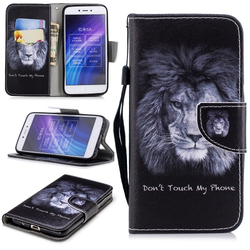 

For Xiaomi Redmi 5A Colored Drawing Pattern Horizontal Flip TPU + PU Leather Case with Holder & Card Slots & Wallet & Lanyard(Lion)