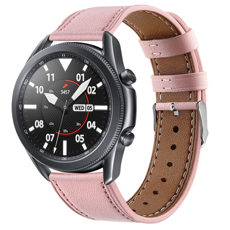 

For Galaxy Watch 3 45mm Leather Replacement Strap Watchband(Pink)