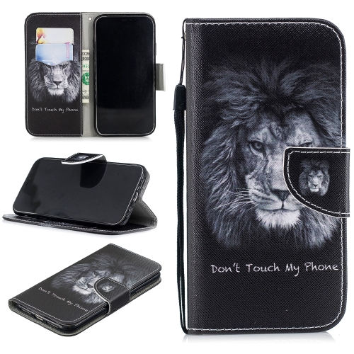 

For iPhone XR Colored Drawing Pattern Horizontal Flip TPU + PU Leather Case with Holder & Card Slots & Wallet & Lanyard(Lion)